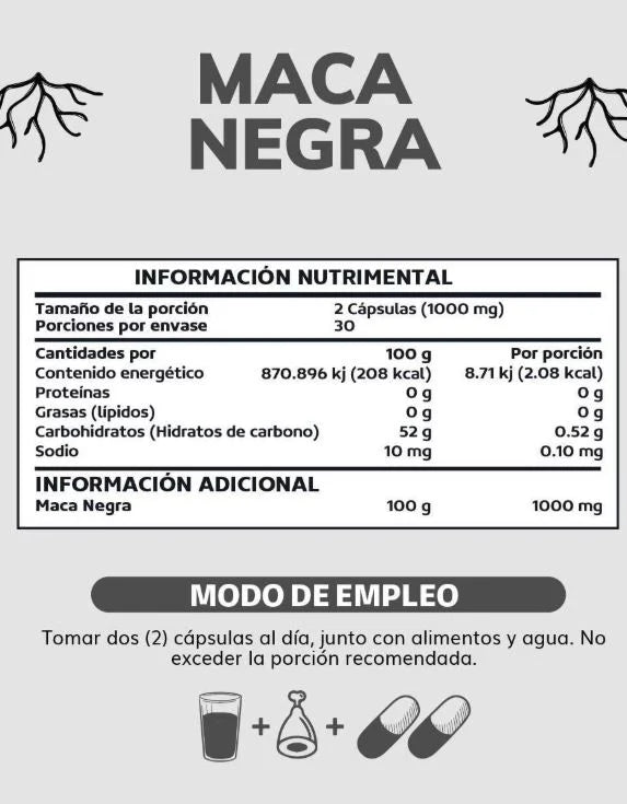 Maca Negra - 100% Orgánica: Energía, Concentración y Bienestar Natural
