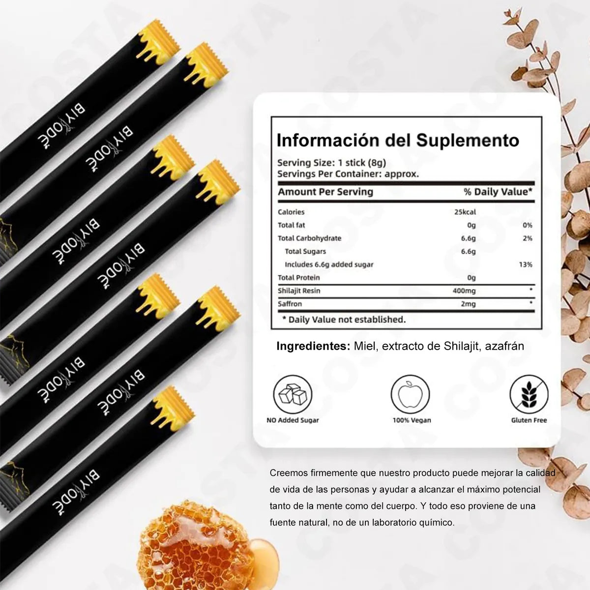 SHILAJIT Honey Sticks - 30 barritas