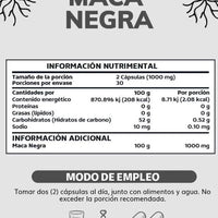 Maca Negra - 100% Orgánica: Energía, Concentración y Bienestar Natural